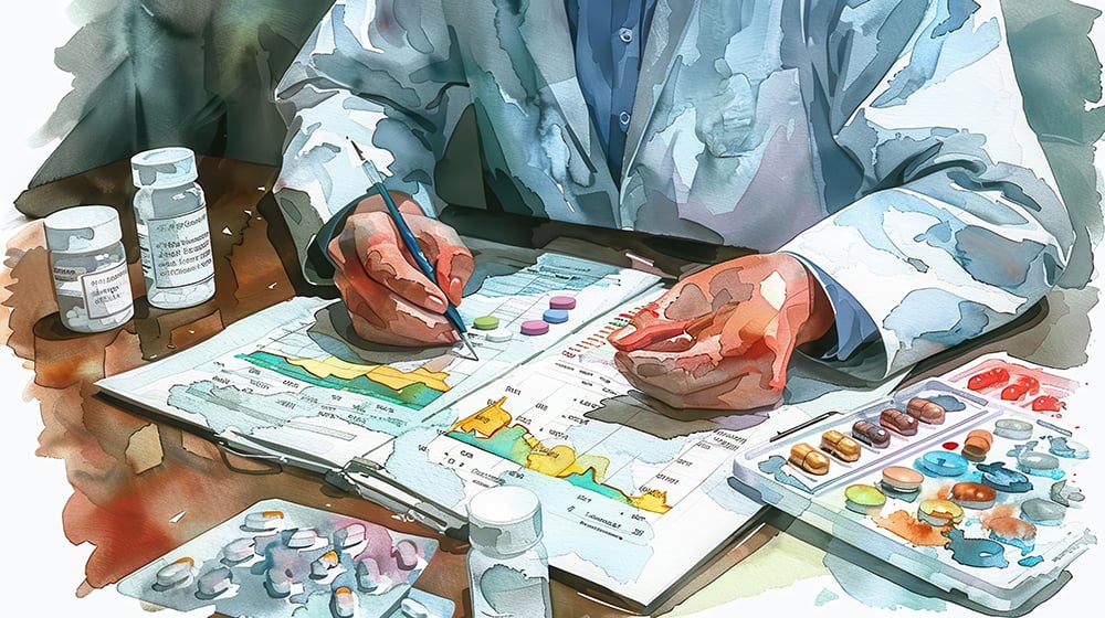 Pharmacist conducting a med review